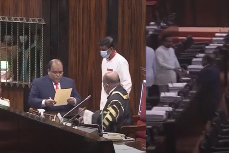 පාර්ලිමේන්තුවේ දිවූරුම් දුන් ධම්මික පෙරේරාට විමල්ගෙන් සුහද පිළිගැනීමක් (VIDEO)