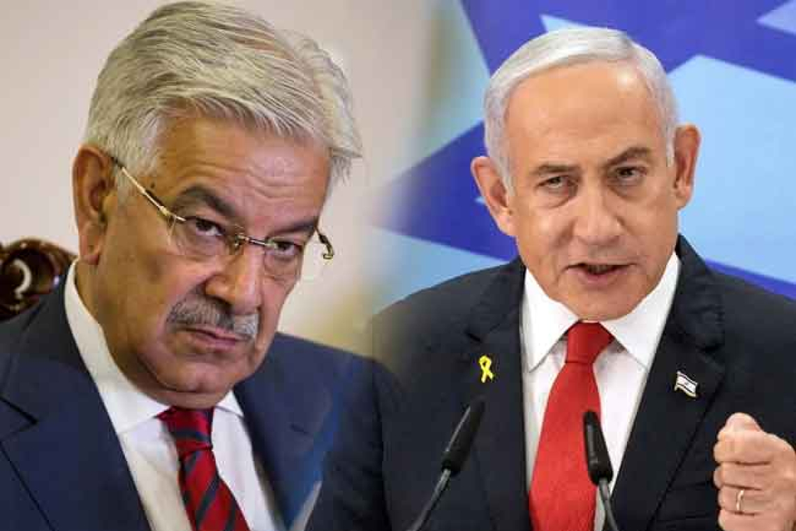 පාකිස්තාන ආරක්ෂක ඇමතිගේ ප්‍රකාශයකින් ඊශ්‍රායලය කුපිත වෙයි 