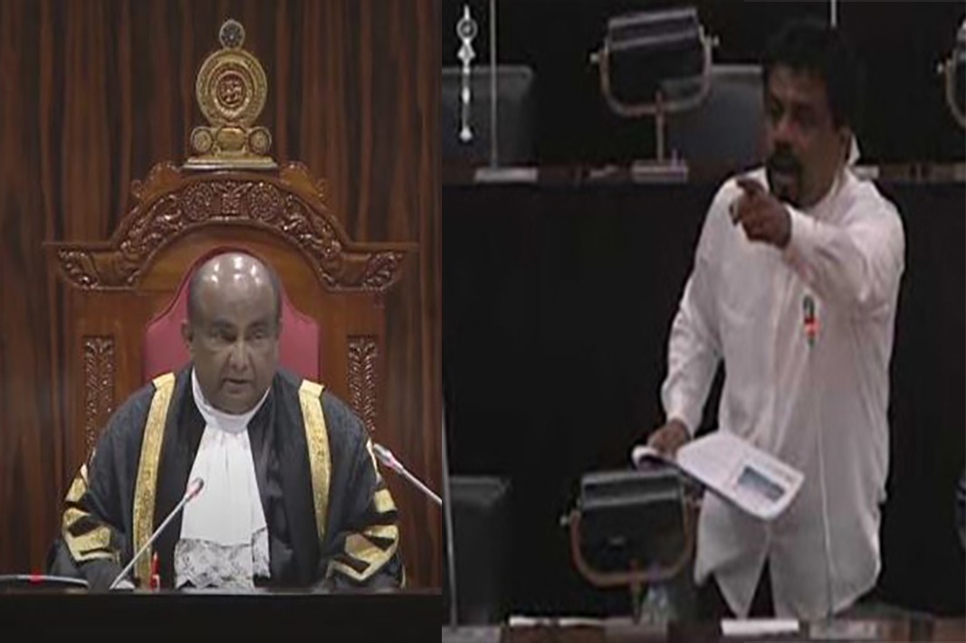 කතානායකතුමා දැන් පුටුවේ ඉඳගන්නෙත් ආණ්ඩුව ඉන්න දකුණට බරවෙලා - අනුර කුමාර